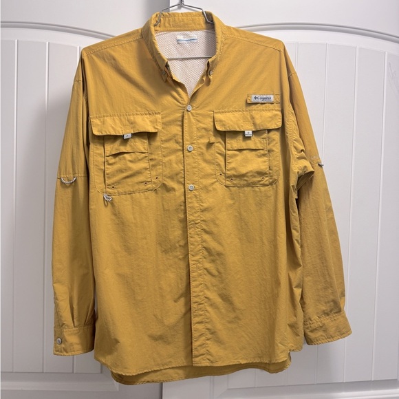 Columbia Other - Men's Columbia Button Down Fishing Shirt Size L Yellow